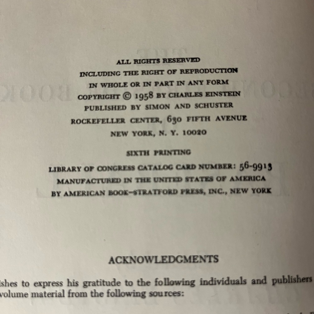 Vintage 1958 The Second Fireside Book of Baseball Edited By Charles Einstein - Picture 6 of 10